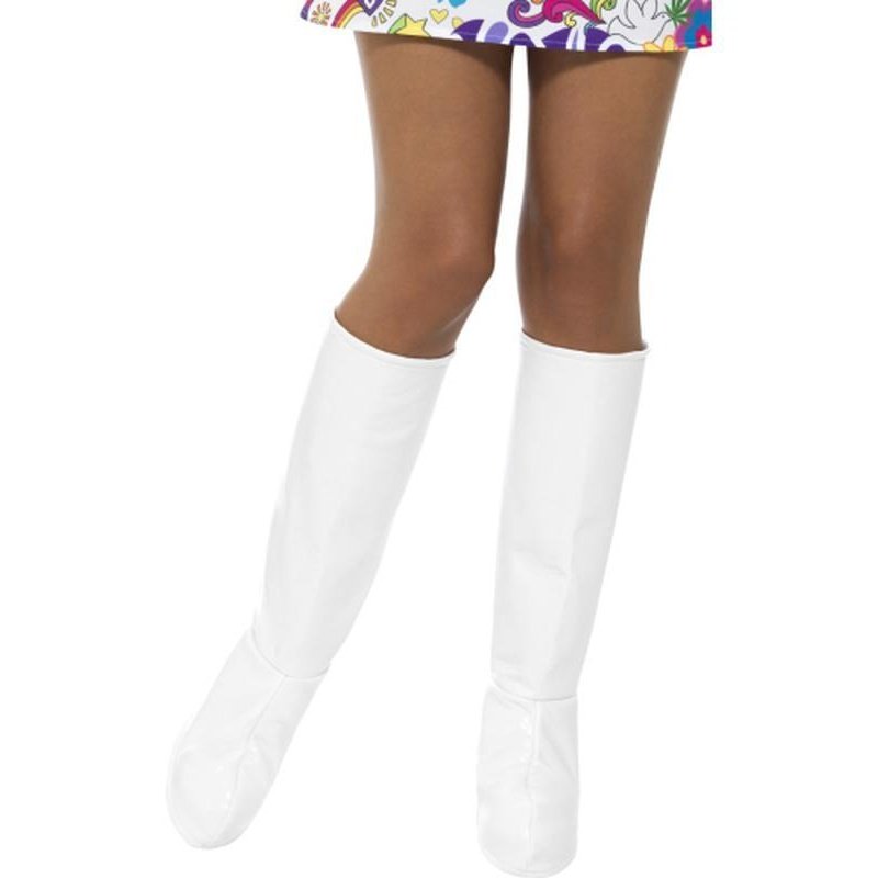 Go Go Boot Covers White. - Jokers Costume Mega Store