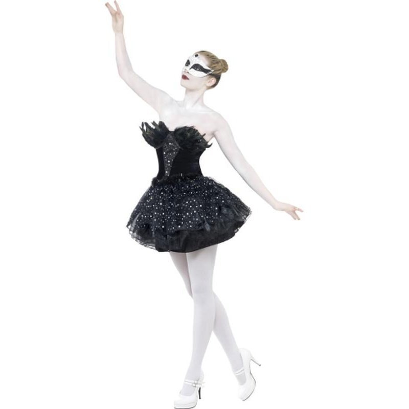 Gothic Swan Masquerade Costume Adult Black