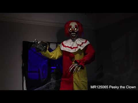 Load video: 7' Pesky The Clown Animated Prop