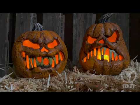 Load video: Rotten Flaming Pumpkin With Timer - Type A