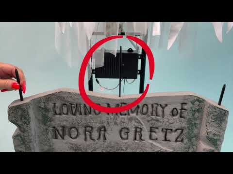 Load video: Ghost Woman Over Tombstone Animated Prop