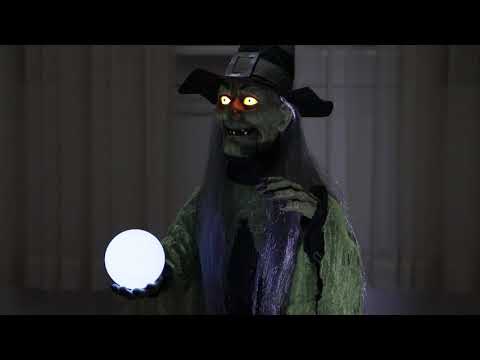 Load video: 36" Fortune Teller Witch Animated Prop