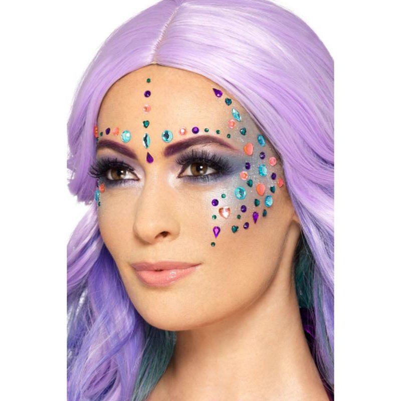 Jewel Face Gems, Assorted Colours - Jokers Costume Mega Store