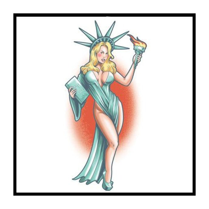 Lady Liberty Temporary Tattoo - Jokers Costume Mega Store