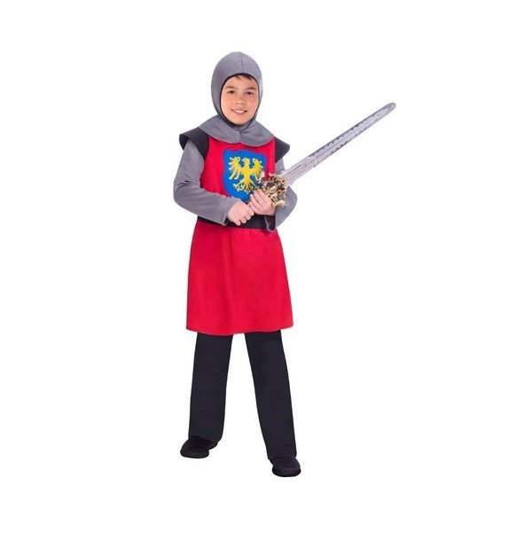 Medieval Knight Red Boys Costume - Jokers Costume Mega Store