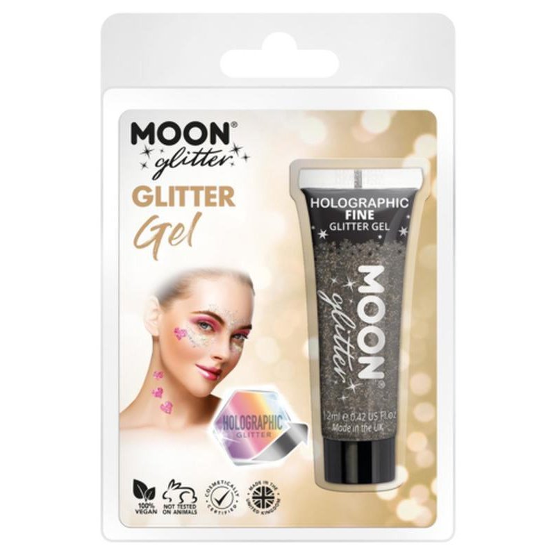 Moon Glitter Holographic Fine Glitter Gel, Black-Make up and Special FX-Jokers Costume Mega Store