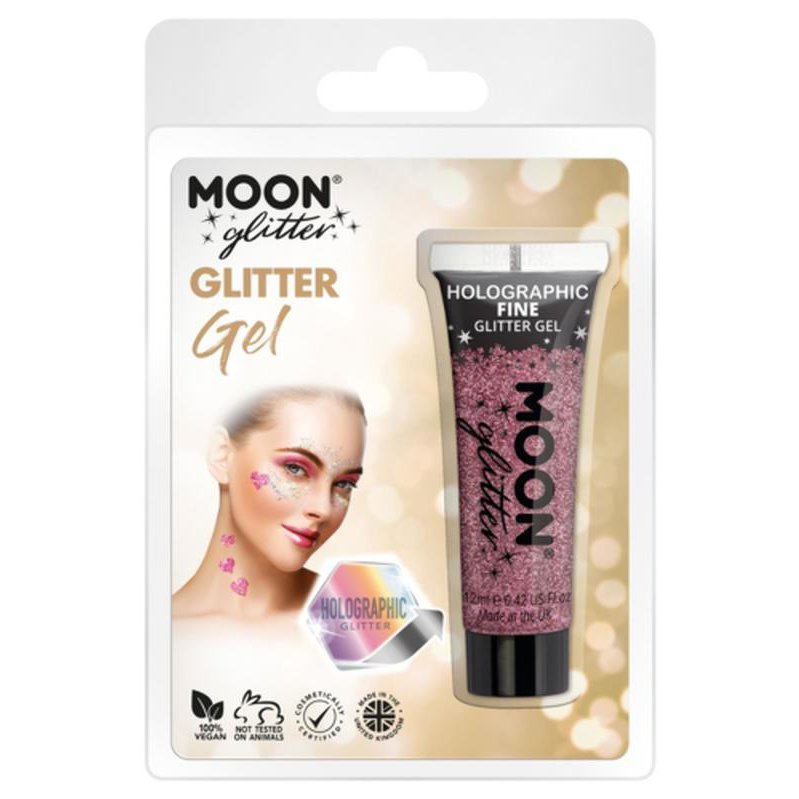 Moon Glitter Holographic Fine Glitter Gel, Pink-Make up and Special FX-Jokers Costume Mega Store