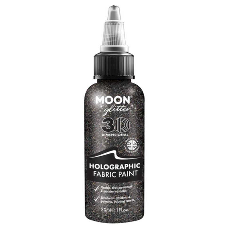 Moon Glitter Holographic Glitter Fabric Paint, Black, Silver, Purple-Make up and Special FX-Jokers Costume Mega Store