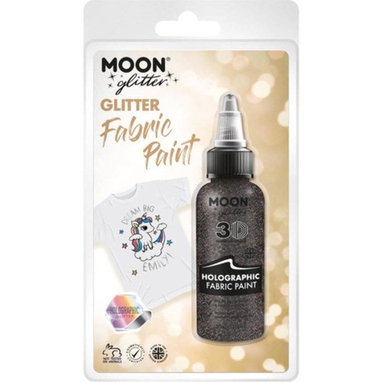 Moon Glitter Holographic Glitter Fabric Paint, Black, Silver, Purple-Make up and Special FX-Jokers Costume Mega Store