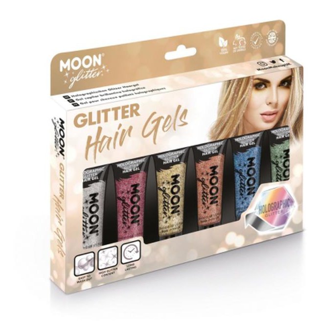 Moon Glitter Holographic Glitter Hair Gel, Assorted-Make up and Special FX-Jokers Costume Mega Store