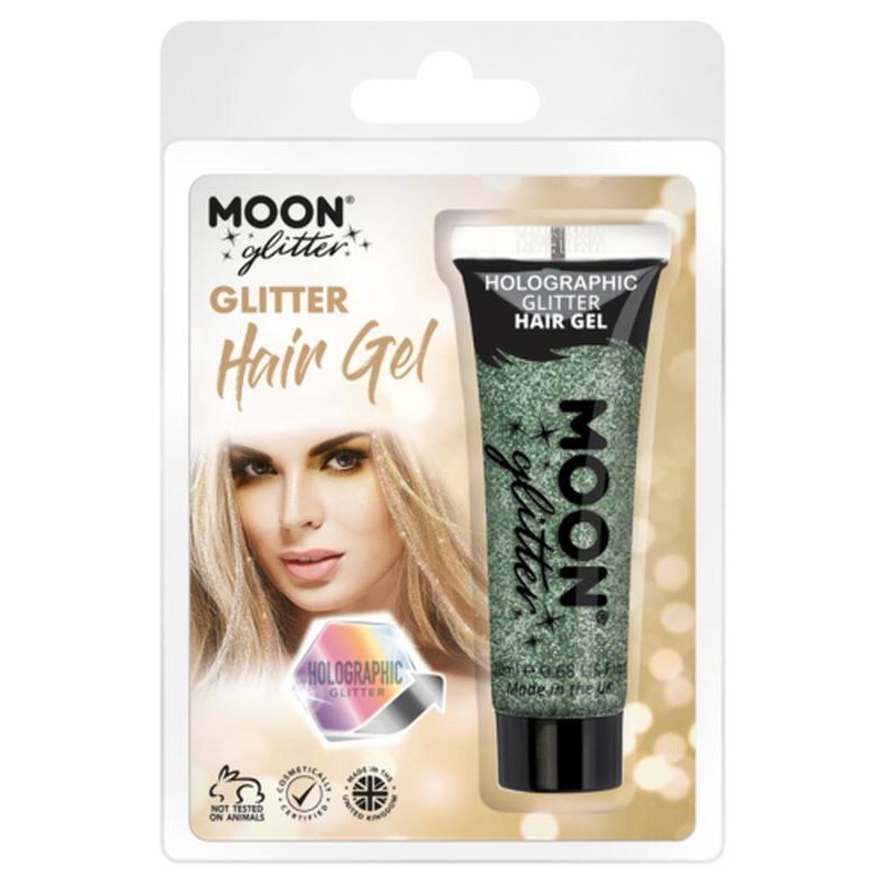 Moon Glitter Holographic Glitter Hair Gel, Green-Make up and Special FX-Jokers Costume Mega Store