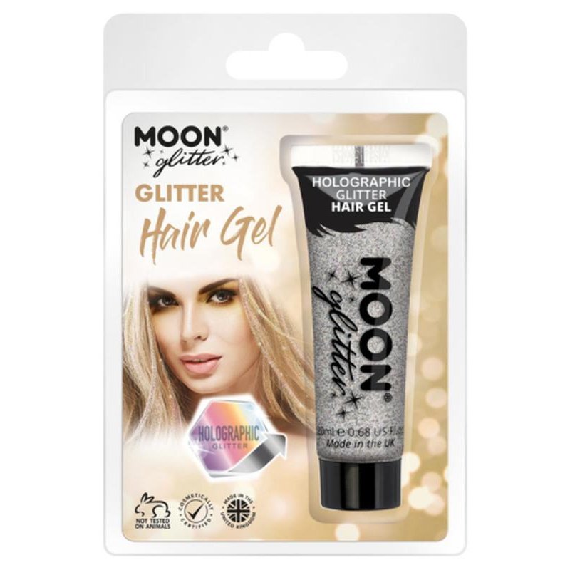 Moon Glitter Holographic Glitter Hair Gel, Silver-Make up and Special FX-Jokers Costume Mega Store