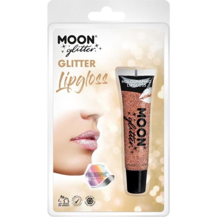 Moon Glitter Holographic Glitter Lipgloss, Rose Gold-Make up and Special FX-Jokers Costume Mega Store