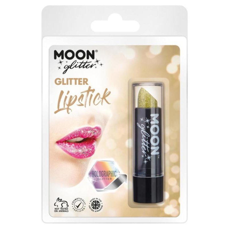 Moon Glitter Holographic Glitter Lipstick, Gold-Make up and Special FX-Jokers Costume Mega Store