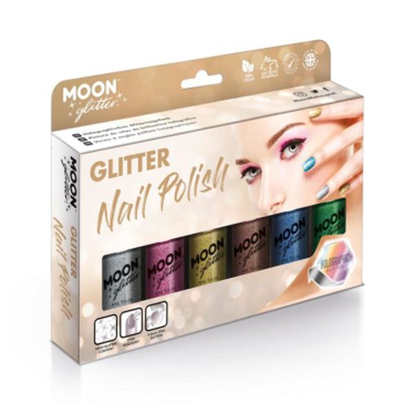 Moon Glitter Holographic Nail Polish, Assorted-Make up and Special FX-Jokers Costume Mega Store