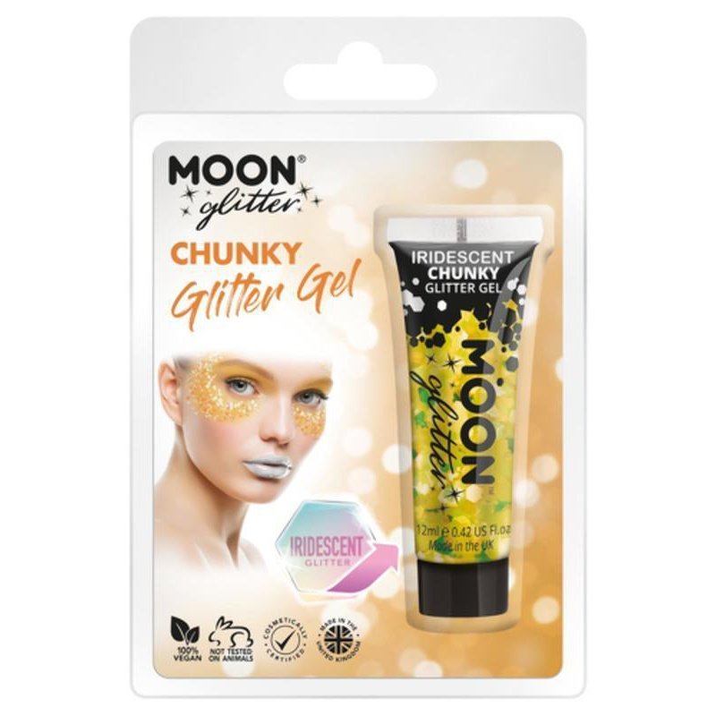 Moon Glitter Iridescent Chunky Glitter Gel, Yellow-Make up and Special FX-Jokers Costume Mega Store