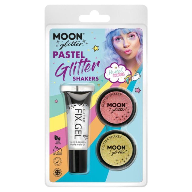 Moon Glitter Pastel Glitter Shakers, Coral, Lemon-Make up and Special FX-Jokers Costume Mega Store