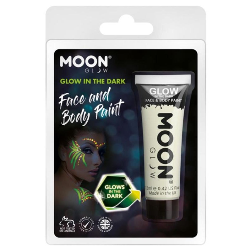 Moon Glow In The Dark Face Paint 12ml Clamshell Costume Make Up Moon Glow In The Dark Face Paint 12ml Clamshell Costume Make Up