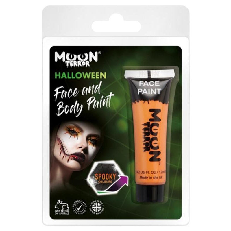 Moon Terror Halloween Face & Body Paint, Orange-Make up and Special FX-Jokers Costume Mega Store