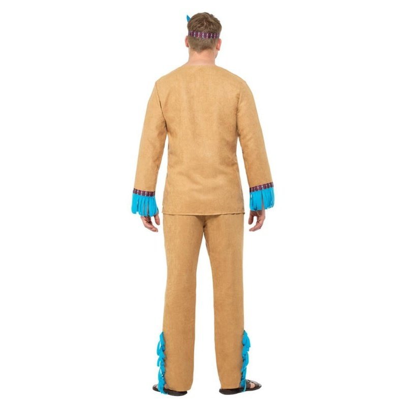 Native American Inspired Warrior Costume, Blue & Brown - Jokers Costume Mega Store