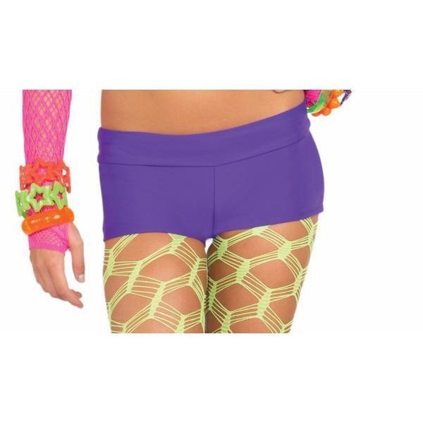 Neon Solid Booty Shorts Purple - Jokers Costume Mega Store