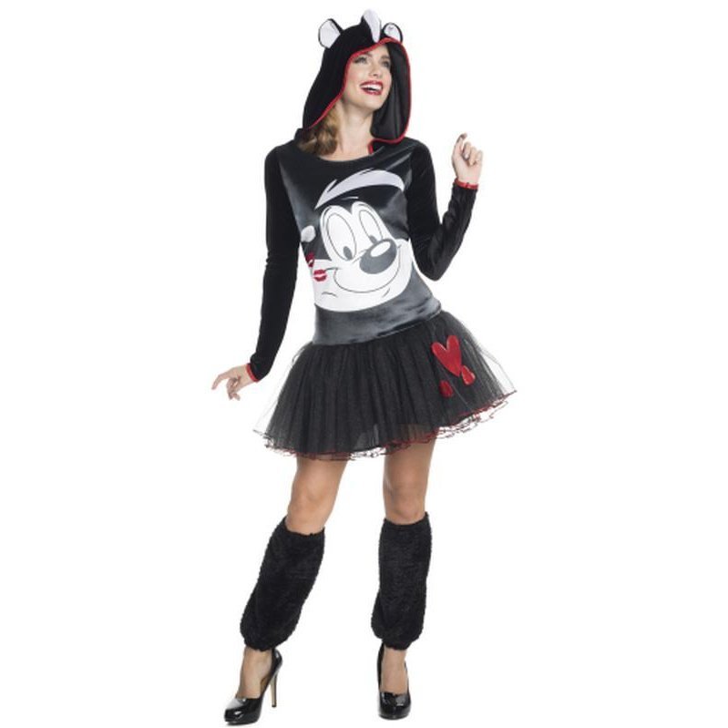 Pepe Le Pew Hooded Tutu Dress Size M - Jokers Costume Mega Store