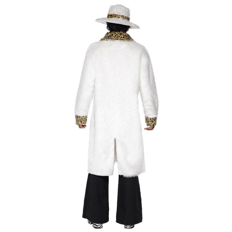 Pimp Costume, White And Leopard Skin - Jokers Costume Mega Store