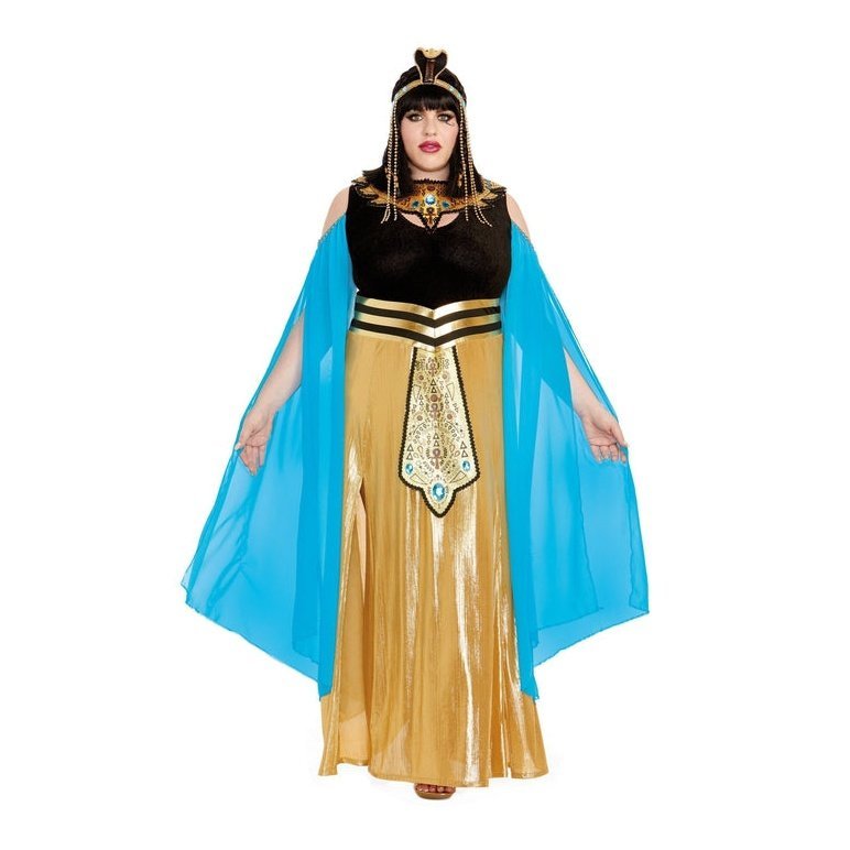 Plus Size Queen Cleopatra Outfit - Velvet Top, Gold Dress | Jokers Costume Mega Store Plus Size Queen Cleopatra Outfit - Velvet Top, Gold Dress | Jokers Costume Mega Store