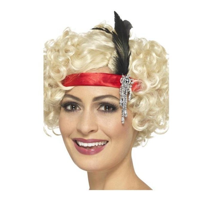 Red Satin Charleston Headband - Jokers Costume Mega Store