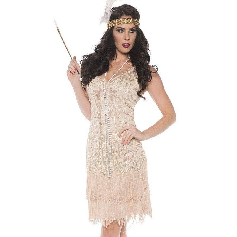 1920s Rose Beaded Flapper Dress - Gatsby Costume | Jokers Costume Mega Store 1920s Rose Beaded Flapper Dress - Gatsby Costume | Jokers Costume Mega Store