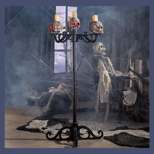 3-In-1 Skull Candelabra Animated Prop.