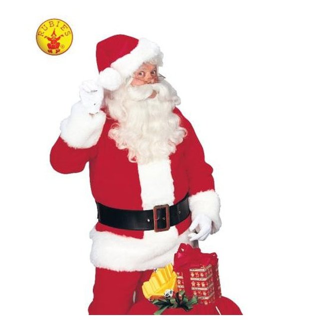 Santa Claus Suit Regency Plush Costume, Adult - Jokers Costume Mega Store