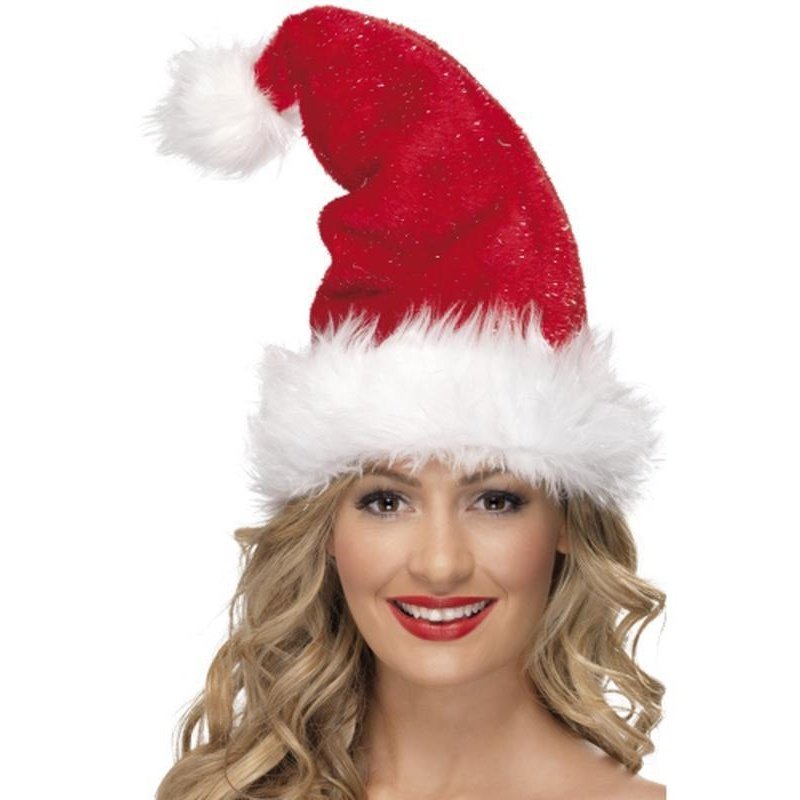 Santa Hat with Tinsel - Jokers Costume Mega Store