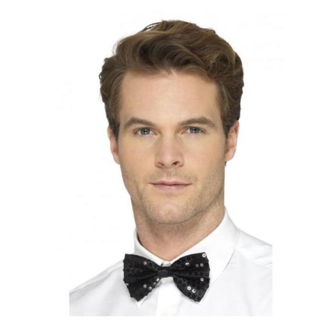 Sequin Bow Tie, Black - Jokers Costume Mega Store