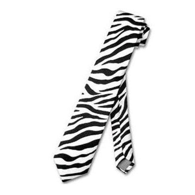 Skinny Tie Black & White Print - Jokers Costume Mega Store