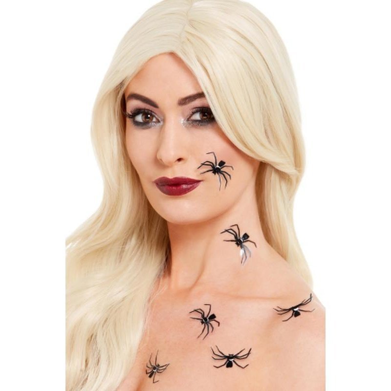 Smiffys Make Up Fx, 3 D Spider Stickers - Jokers Costume Mega Store