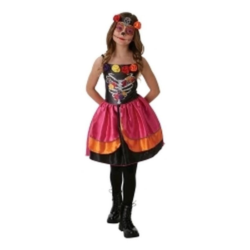 Sugar Skull Day Of The Dead Costume Size 9 10 - Jokers Costume Mega Store