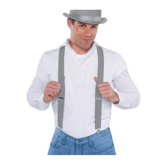 Suspenders Silver - Jokers Costume Mega Store