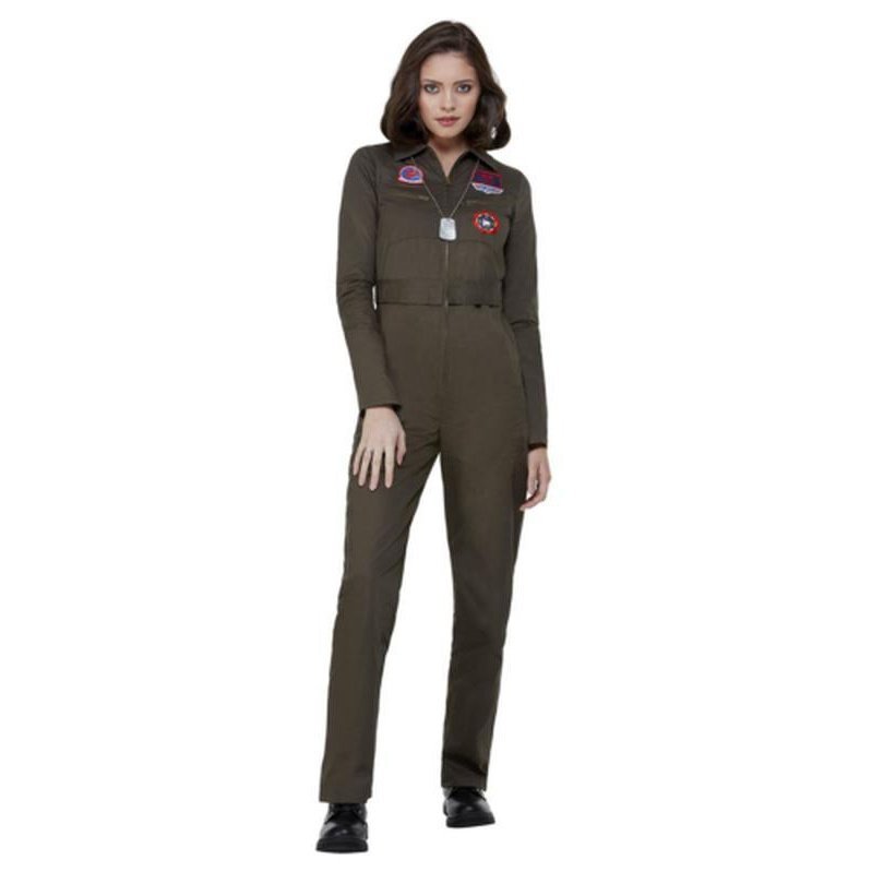 Top Gun Ladies Costume, Khaki - Jokers Costume Mega Store