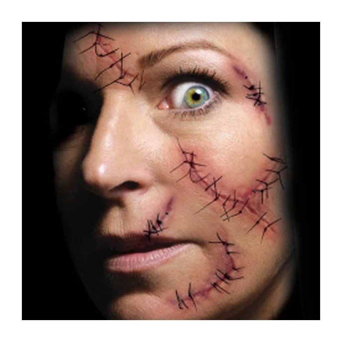 Trauma – Stitched – Temporary Tattoos - Jokers Costume Mega Store