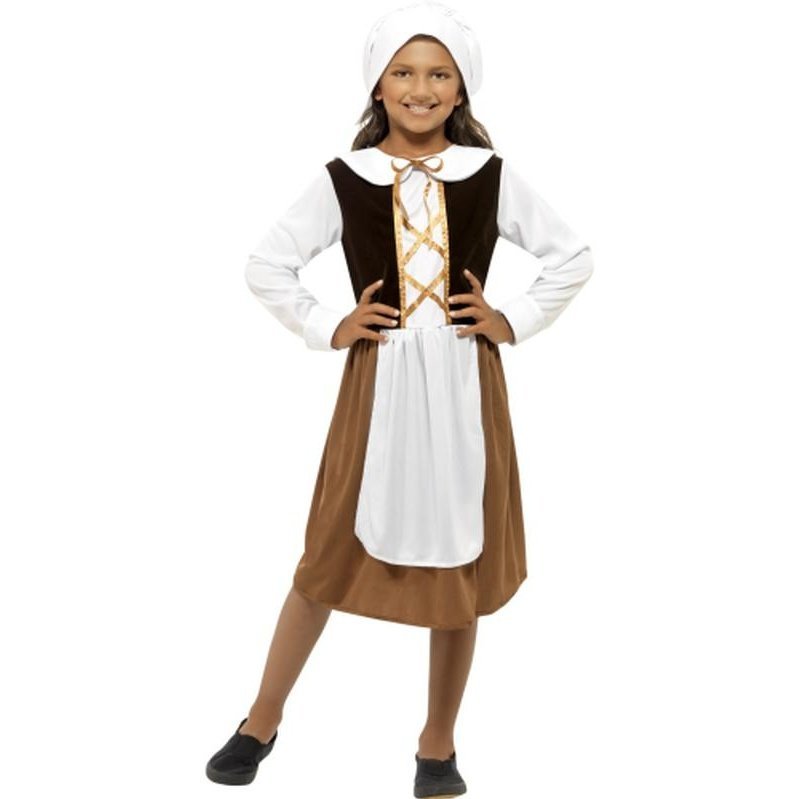 Tudor Girl Costume, Brown - Jokers Costume Mega Store