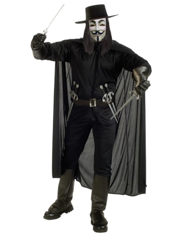 V For Vendetta Adult Size Xl - Jokers Costume Mega Store