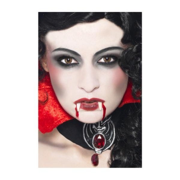 Vampire Make Up Set, White & Red, With Fangs - Jokers Costume Mega Store
