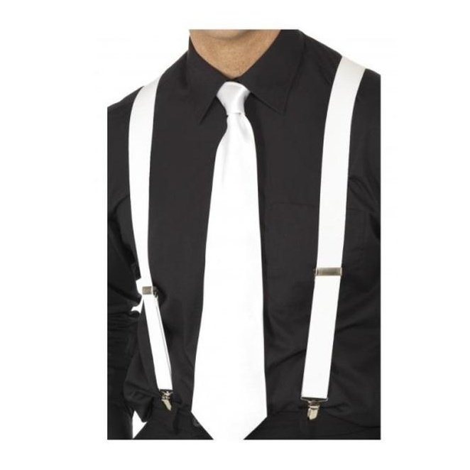 White Webbed Braces - Jokers Costume Mega Store