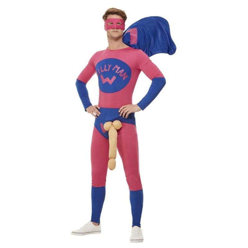 Willyman Superhero Costume, Pink & Blue - Jokers Costume Mega Store