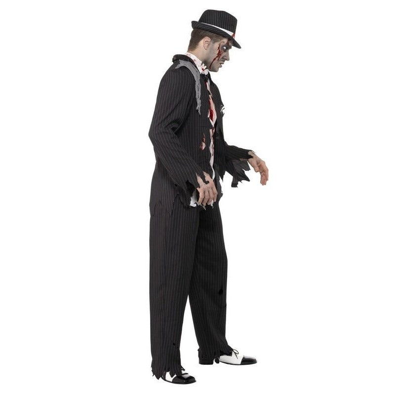 Zombie Gangster Costume, Black - Jokers Costume Mega Store