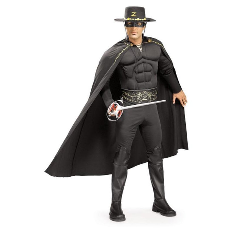 Zorro Deluxe Muscle Chest Adult Size Std - Jokers Costume Mega Store