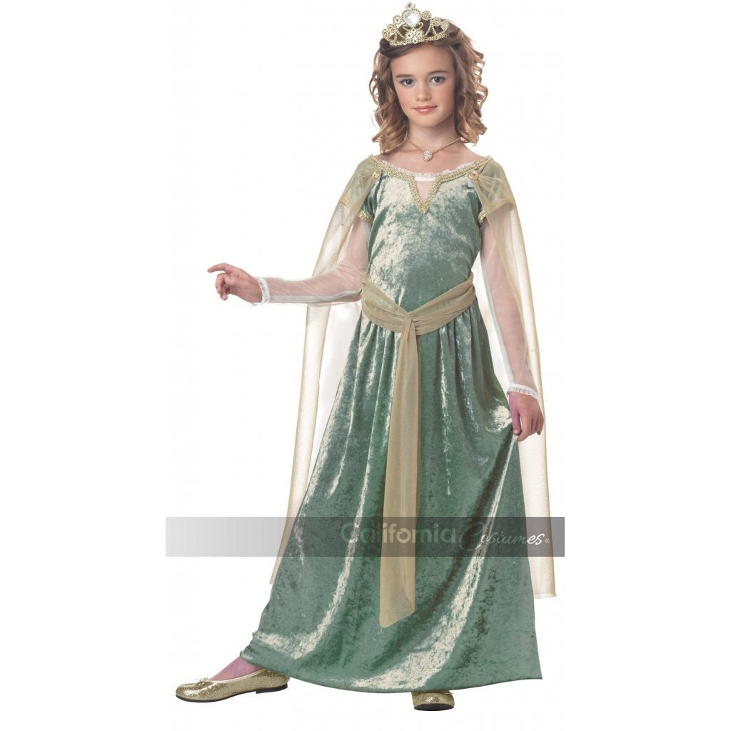 Beautiful and detailed Queen Guinevere Story Book Girls Costume for dress-up