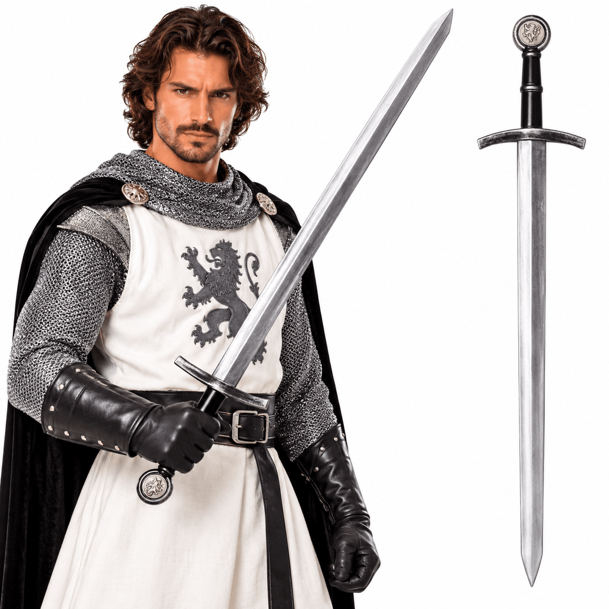 Silver Lion Crest Foam Sword