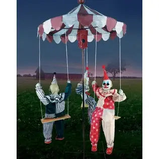  Animated clown go round prop with whimsical details and spinning movement for festive events